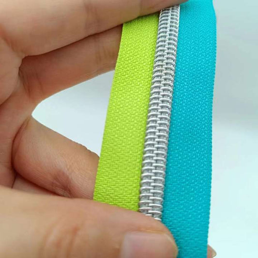 Lime/Turquoise #5 Nylon Zipper Tape