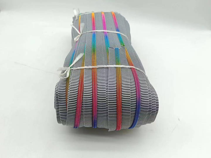 B/W Striped Rainbow #5 Nylon Zipper Tape