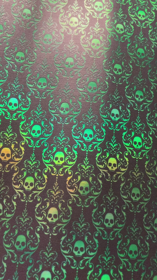 Black Skull Damask