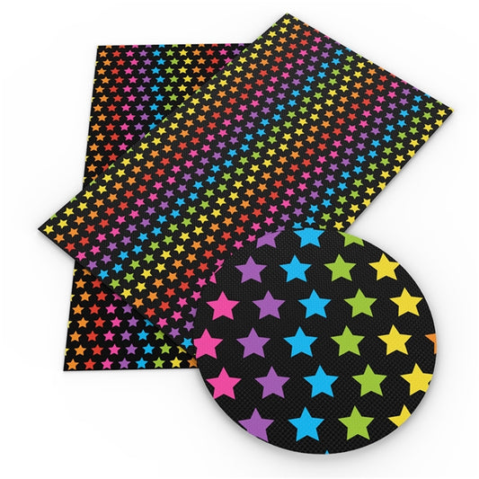 Rainbow Stars Cotton Woven Fabric